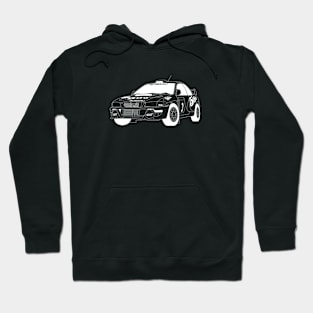 Subaru 555 White Outline Hoodie